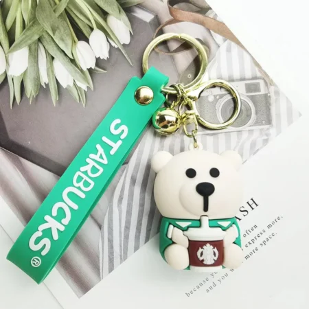 Starbuck Coffee Bear (Green) Keyring
